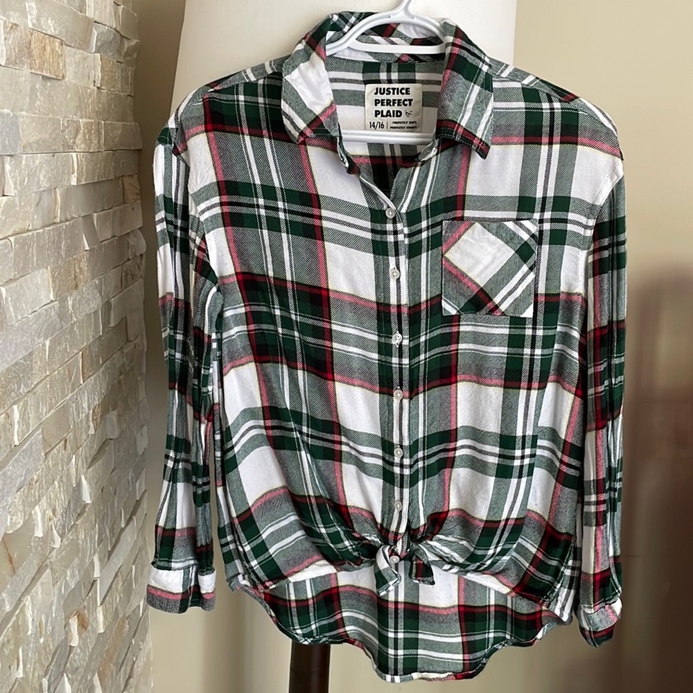 Justice Perfect plaid shirt